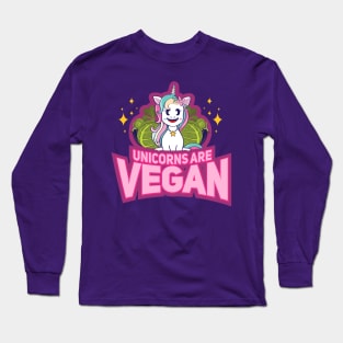 unicorns are vegan shirt funny vegetarian Long Sleeve T-Shirt